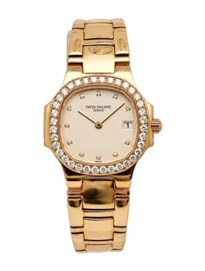 Pre-owned Patek Philippe Lady's Nautilus 4700/530j Watch, 28mm In Multicolor