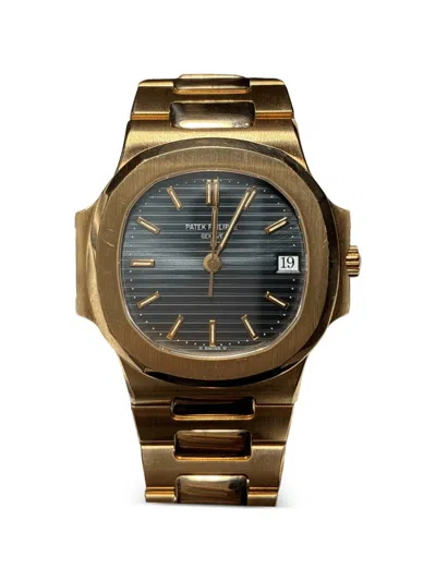 Pre-owned Patek Philippe Nautilus 37mm Watch In Blue