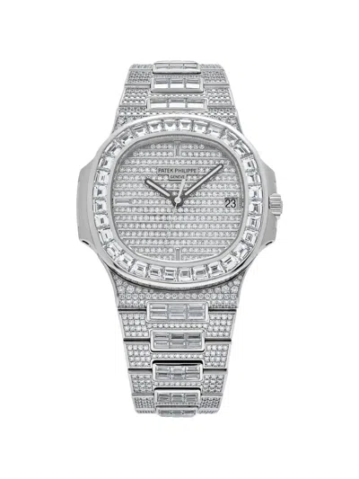 Pre-owned Patek Philippe Nautilus 40mm Watch In Silver