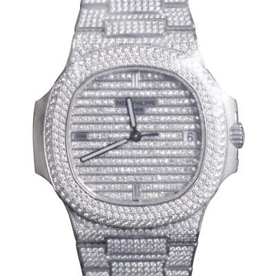 Patek Philippe Nautilus Automatic Diamond Silver Dial Unisex Watch 5719-1g-001 In Metallic