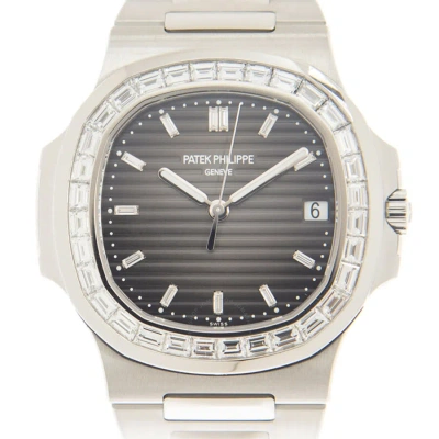 Patek Philippe Nautilus Automatic Platinum Diamond Grey Dial Watch 5711-110p-001 In Gold / Gold Tone / Grey / Platinum / White