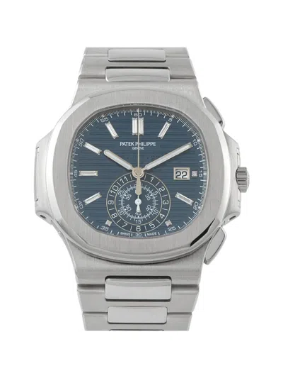 Pre-owned Patek Philippe Nautilus Chronograph 44mm Watch In Blue
