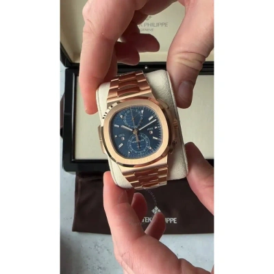 Patek Philippe Nautilus Chronograph Automatic Blue Dial Men's Watch 5990-1r-001 In Blue / Gold / Gold Tone / Rose / Rose Gold / Rose Gold Tone