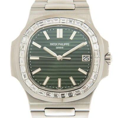 Patek Philippe Nautilus Diamond Green Dial Men's Watch 5711/1300a-001 In Green / Olive