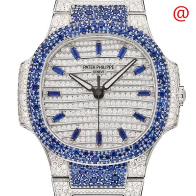 Patek Philippe Nautilus Haute Joaillerie Automatic Diamond Ladies Watch 7118/1451g-001 In Blue