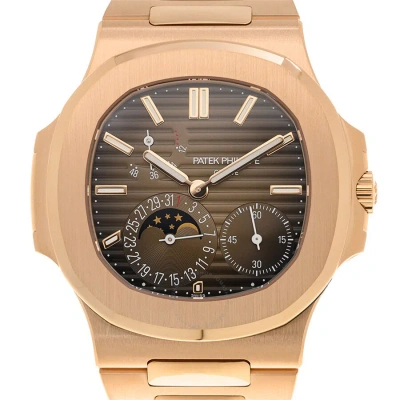 Patek Philippe Nautilus Rose Gold Automatic Brown Dial Men's Watch 5712-1r-001 In Pink