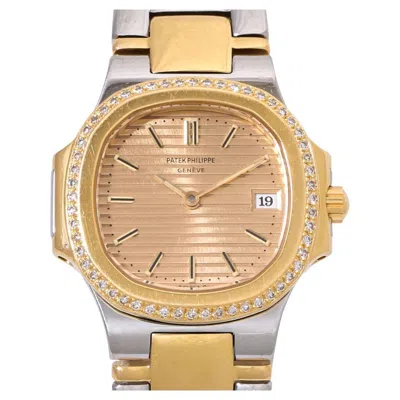 Pre-owned Patek Philippe Nautilus Vintage Watch Steel/yellow Gold And Diamonds In Multi