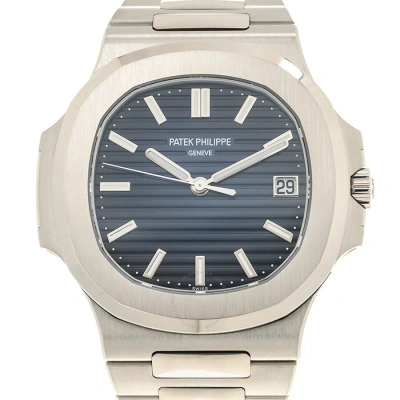 Patek Philippe Nautilus White Gold Automatic Blue Dial Men's Watch 5811/1g-001 In Gray
