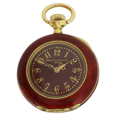 Pre-owned Patek Philippe Patek Phillipe Red Guilloché Enamel Pendant Watch
