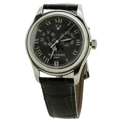 Pre-owned Patek Philippe Platinum Annual Calendar Moonphase Power Reserve Wristwatch In Multi