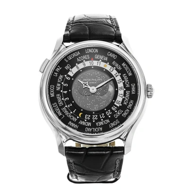 Patek Philippe Anniversary Series Gmt Black Dial Unisex Watch 5575g-001 In Black / Gold / Gold Tone / White