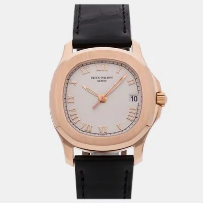 Pre-owned Patek Philippe Aquanaut 5060sr 36 Mm In White