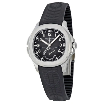 Patek Philippe Aquanaut Dual Time Black Embossed Dial Men's Watch 5164a-001 In Aqua / Black