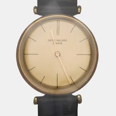 Pre-owned Patek Philippe Calatrava 2592 Manual Winding 18k Rose Gold Men's Wristwatch 33 Mm In Sand