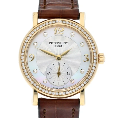 Patek Philippe Calatrava Hand Wind Diamond Ladies Watch 4959j-001 In Brown