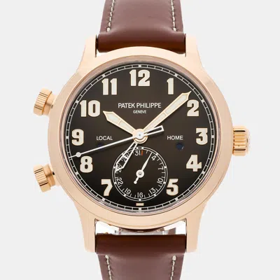Pre-owned Patek Philippe Calatrava Pilot Travel Time 7234r-001 In Black