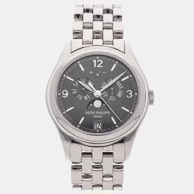 Pre-owned Patek Philippe Complications Annual Calendar Moonphases 5146/1g-010 Automatic Men's Watch  In Gray