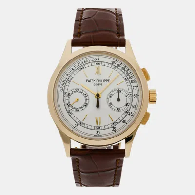 Pre-owned Patek Philippe Complications Chronograph 39 Mm In Silver