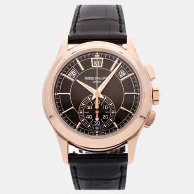 Pre-owned Patek Philippe Complications Flyback Chronograph Annual Calendar 5905r-001 42 Mm In Brown