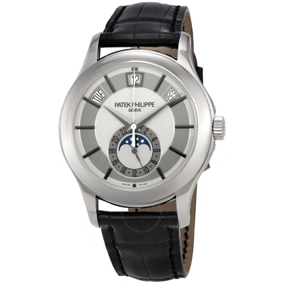 Patek Philippe Complications Gmt Grey Dial Men's Watch 5205g-001 In Black / Gold / Gold Tone / Grey / Skeleton / White