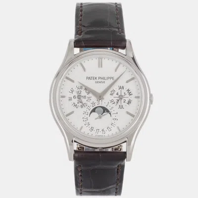 Pre-owned Patek Philippe Grand Complications Perpetual Calendar 5140g-001 37.20 Mm In Silver