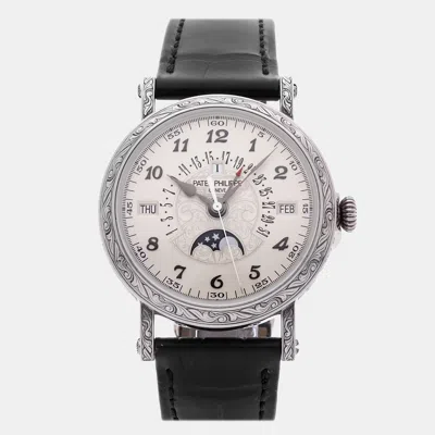 Pre-owned Patek Philippe Grand Complications Perpetual Calendar 5160/500g-001 In Silver