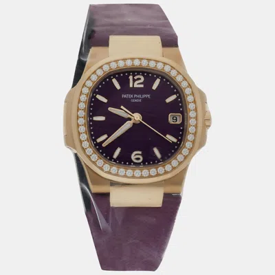 Pre-owned Patek Philippe Nautilus 7010r-013 In Purple