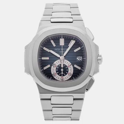 Pre-owned Patek Philippe Nautilus Chronograph 5980/1a-001 In Blue