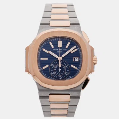 Pre-owned Patek Philippe Nautilus Chronograph 5980/1ar-001 Automatic Men's Watch 40 Mm In Blue