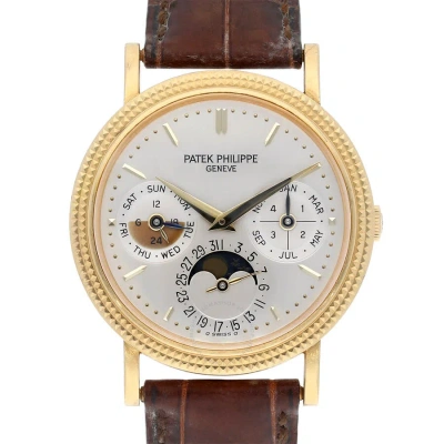 Patek Philippe Perpetual Calendar Gmt Automatic Moon Phase Day-night Silver Dial Ladies Wa In Brown