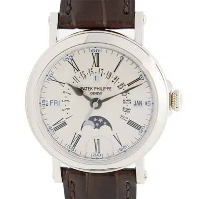Patek Philippe Perpetual Calendar Silvery Opaline Dial Men's Watch 5159g In Brown/white/silver Tone/gold Tone