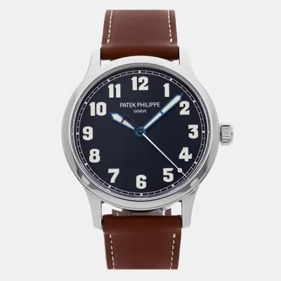 Pre-owned Patek Philippe Pilot's Calatrava New York Edition 5522a-001 In Blue
