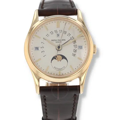 Patek Philippe Retrograde Perpetual Calendar Automatic Moon Phase Unisex Watch 5050j In Beige / Brown / Gold / Gold Tone / Yellow