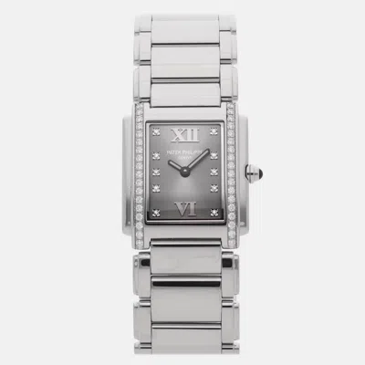 Pre-owned Patek Philippe Twenty~4 4910/10a-010 25.1 Mm X 30 Mm In Gray