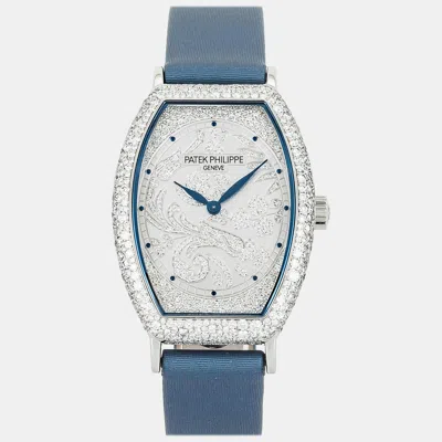 Pre-owned Patek Philippe Silver 18k White Gold Gondolo Manual Winding Women's Wristwatch 29 Mm