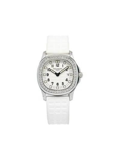 Pre-owned Patek Philippe Stainless Steel Aquanaut 28mm In White