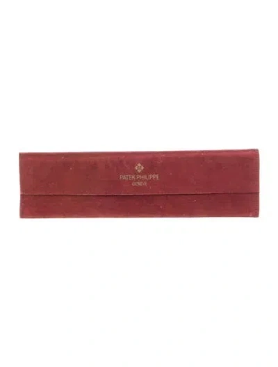 Pre-owned Patek Philippe Suede Travel Case In Burgundy