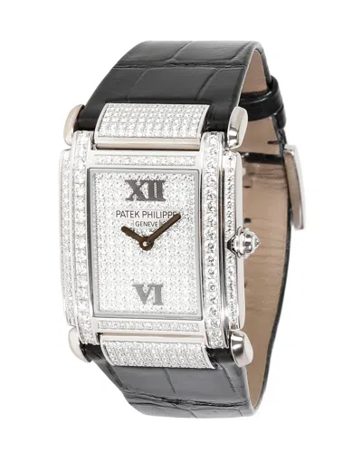 Patek Philippe Twenty-4 4910g-001 Women's Watch In 18kt White Gold In Silver