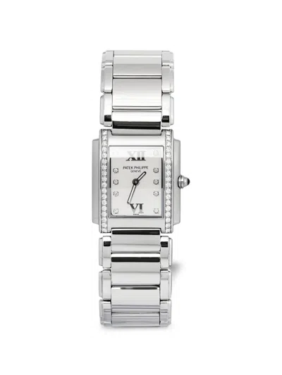 Pre-owned Patek Philippe Twenty-4 Diamond 25mm Watch In White
