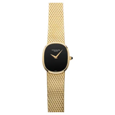 Pre-owned Patek Philippe Vintage 1970s  Ellipse 3748/900 18k Yg Onyx Dial Manual 28mm In Black