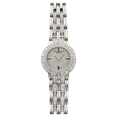 Pre-owned Patek Philippe Vintage 1980s  3982/1g 18k Wg Diamond Sapphire Dial Quartz 32mm In Blue