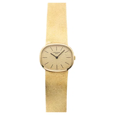 Pre-owned Patek Philippe Vintage 1980s  Ellipse 3545 18k Yg Champagne Dial Manual 32mm In Multi