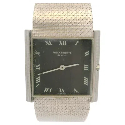 Pre-owned Patek Philippe Vintage  18k White Gold 28mm Square 6" Wrist Watch Bracelet