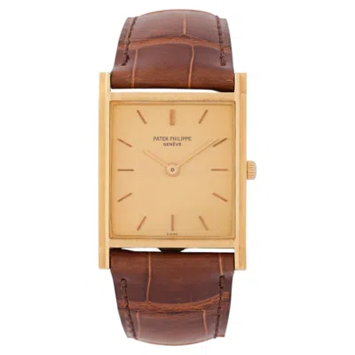 Pre-owned Patek Philippe Vintage  Model 3519 Gondolo Tank 18 Karat Yellow Gold Watch