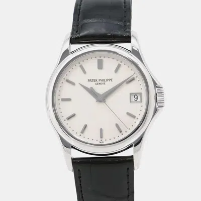 Pre-owned Patek Philippe White White Gold Calatrava 5127g-001 Automatic Men's Wristwatch 37mm