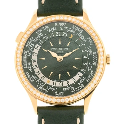 Patek Philippe World Time Automatic Crystal Men's Watch 7130r-014 In Gold / Gold Tone / Green / Olive / Rose / Rose Gold / Rose Gold Tone