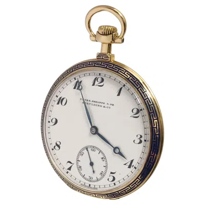 Pre-owned Patek Philippe Yellow Gold And Enamel Pocket Watch