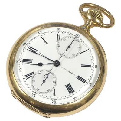 Pre-owned Patek Philippe Yellow Gold Antique Chronograph Pocket Watch