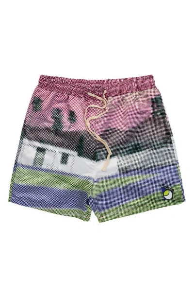 Paterson Palm Springs Drawstring Shorts In Pink