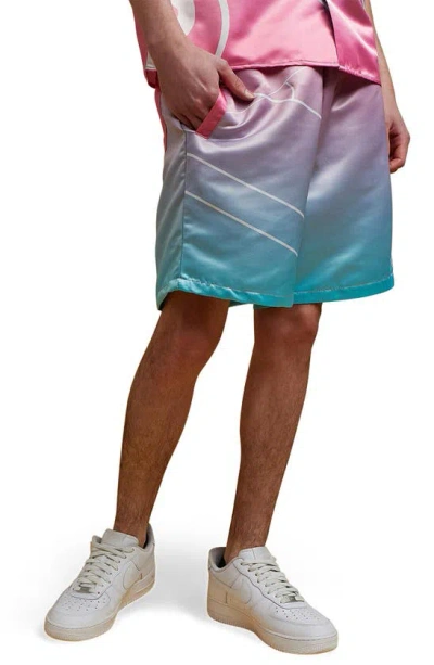 Paterson South Beach Satin Court Shorts In Multi